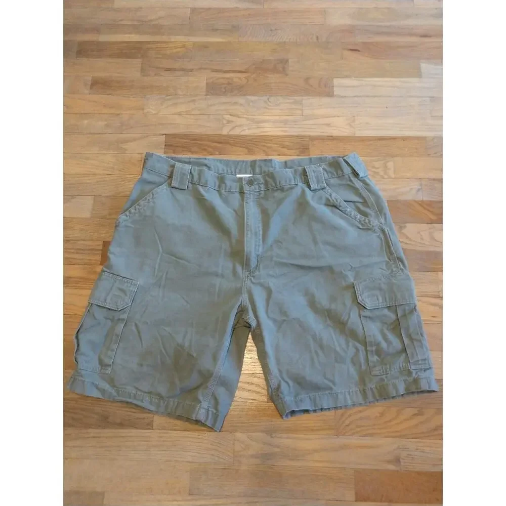 Carhartt Hiking Shorts 42 (Tag 44) Men's Carpenter Work Duck Green Canvas